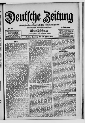 Deutsche Zeitung on Apr 10, 1898