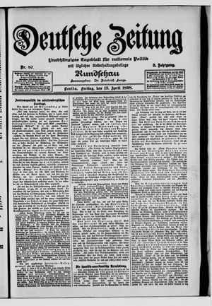 Deutsche Zeitung vom 15.04.1898