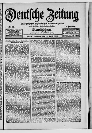 Deutsche Zeitung on Apr 19, 1898