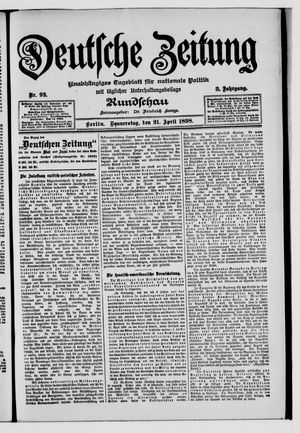 Deutsche Zeitung on Apr 21, 1898