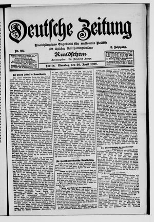 Deutsche Zeitung vom 26.04.1898