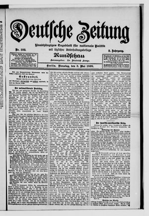 Deutsche Zeitung vom 03.05.1898
