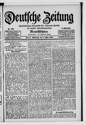 Deutsche Zeitung on May 4, 1898