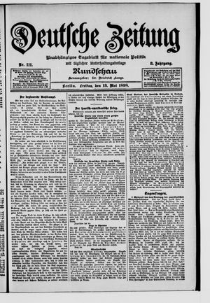 Deutsche Zeitung vom 13.05.1898