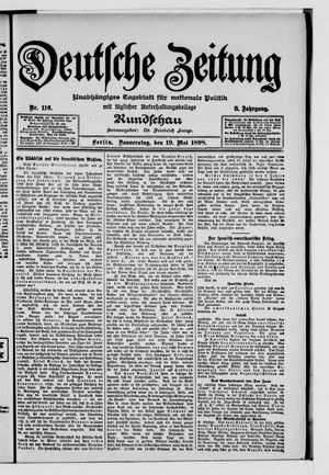 Deutsche Zeitung on May 19, 1898