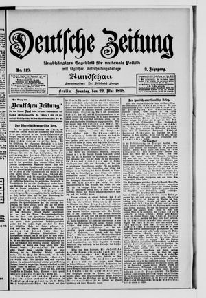 Deutsche Zeitung on May 22, 1898