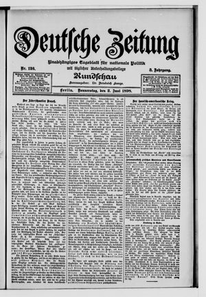 Deutsche Zeitung on Jun 2, 1898