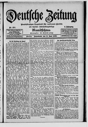 Deutsche Zeitung on Jun 11, 1898