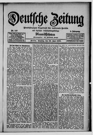Deutsche Zeitung on Jun 26, 1898
