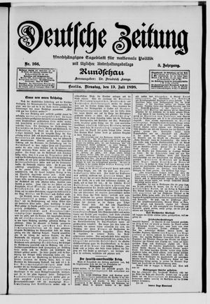Deutsche Zeitung on Jul 19, 1898