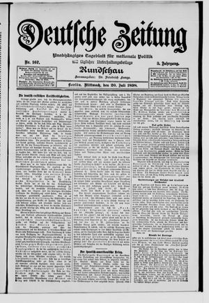 Deutsche Zeitung on Jul 20, 1898