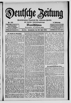 Deutsche Zeitung vom 23.07.1898