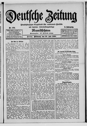 Deutsche Zeitung vom 27.07.1898
