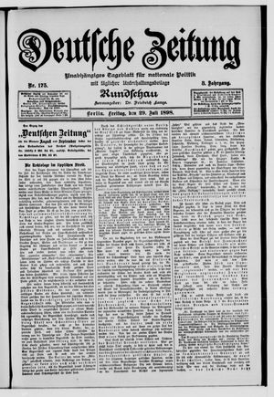 Deutsche Zeitung vom 29.07.1898