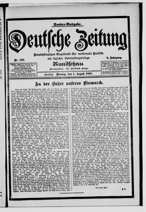 Deutsche Zeitung vom 01.08.1898