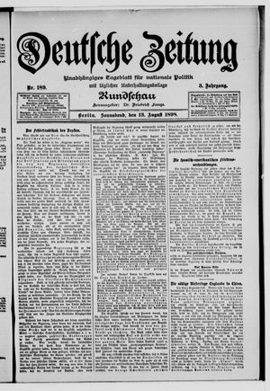 Deutsche Zeitung on Aug 13, 1898