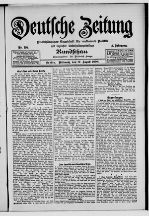 Deutsche Zeitung vom 17.08.1898