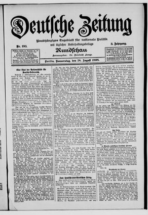 Deutsche Zeitung on Aug 18, 1898