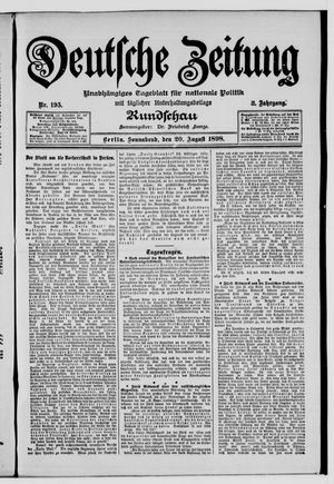 Deutsche Zeitung on Aug 20, 1898