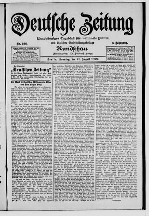 Deutsche Zeitung vom 21.08.1898