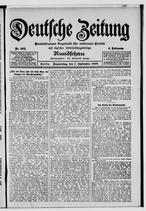 Deutsche Zeitung on Sep 1, 1898