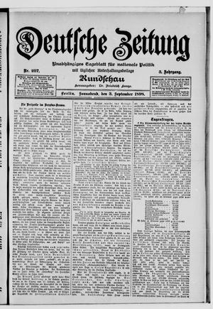 Deutsche Zeitung on Sep 3, 1898