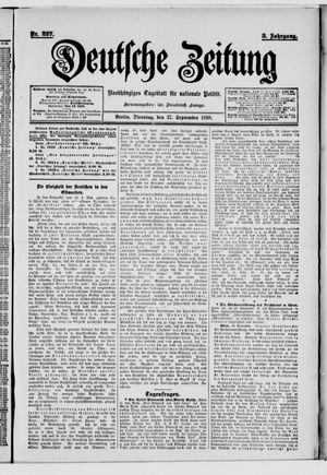 Deutsche Zeitung on Sep 27, 1898