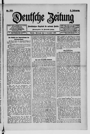 Deutsche Zeitung on Nov 2, 1898
