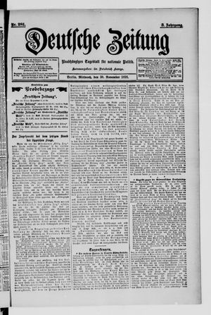 Deutsche Zeitung on Nov 30, 1898