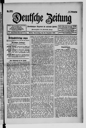 Deutsche Zeitung on Dec 22, 1898