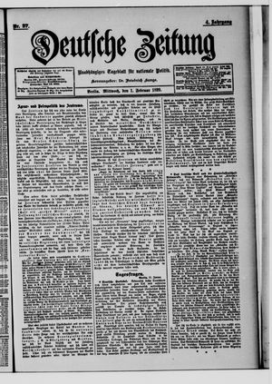 Deutsche Zeitung on Feb 1, 1899