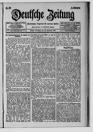 Deutsche Zeitung vom 14.02.1899