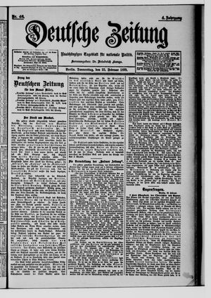 Deutsche Zeitung on Feb 23, 1899