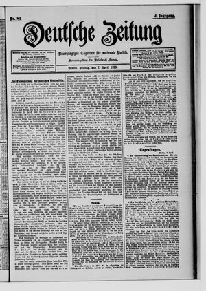 Deutsche Zeitung on Apr 7, 1899