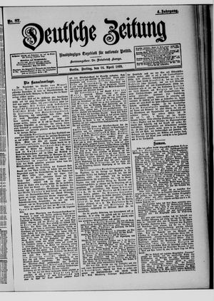 Deutsche Zeitung on Apr 14, 1899
