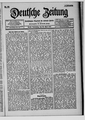 Deutsche Zeitung on Apr 20, 1899