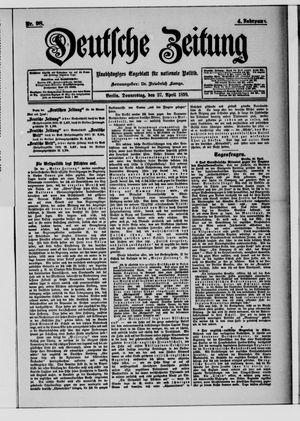 Deutsche Zeitung on Apr 27, 1899