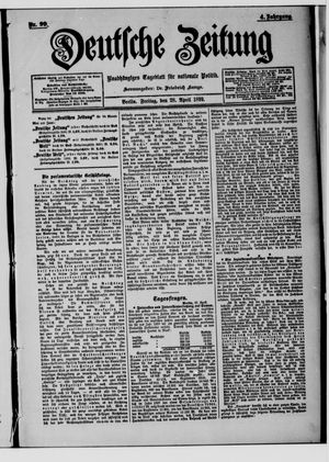 Deutsche Zeitung on Apr 28, 1899