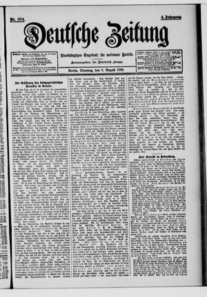 Deutsche Zeitung on Aug 8, 1899