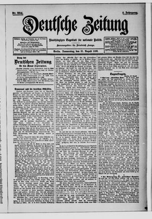 Deutsche Zeitung vom 31.08.1899