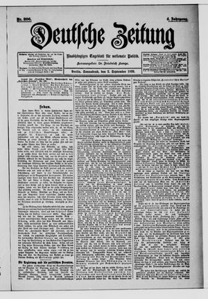 Deutsche Zeitung vom 02.09.1899