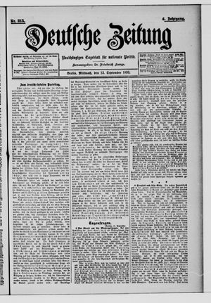 Deutsche Zeitung on Sep 13, 1899