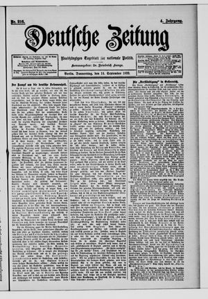 Deutsche Zeitung vom 14.09.1899