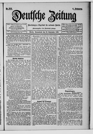 Deutsche Zeitung on Sep 16, 1899