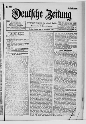 Deutsche Zeitung vom 22.09.1899