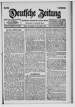 Deutsche Zeitung on Oct 12, 1899