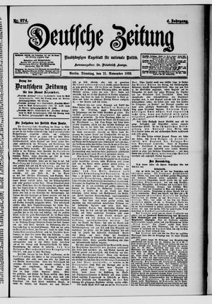 Deutsche Zeitung on Nov 21, 1899