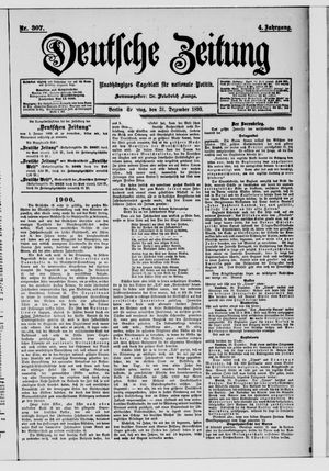 Deutsche Zeitung vom 31.12.1899