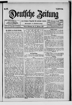 Deutsche Zeitung on Feb 14, 1900