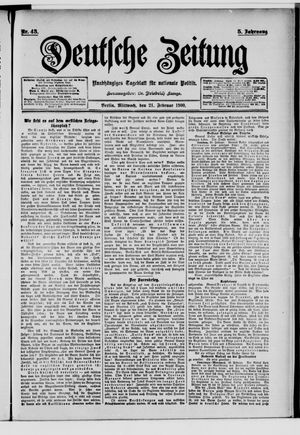 Deutsche Zeitung on Feb 21, 1900